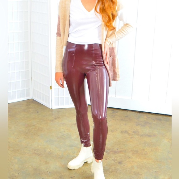 SPANX • Faux Patent Leather Leggings - Picture 3 of 12